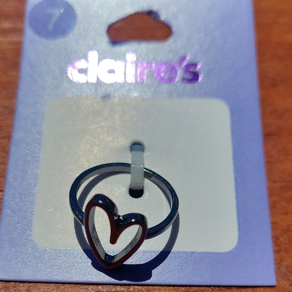 4/$20 Claire's Silver Heart Ring Minimalist Design